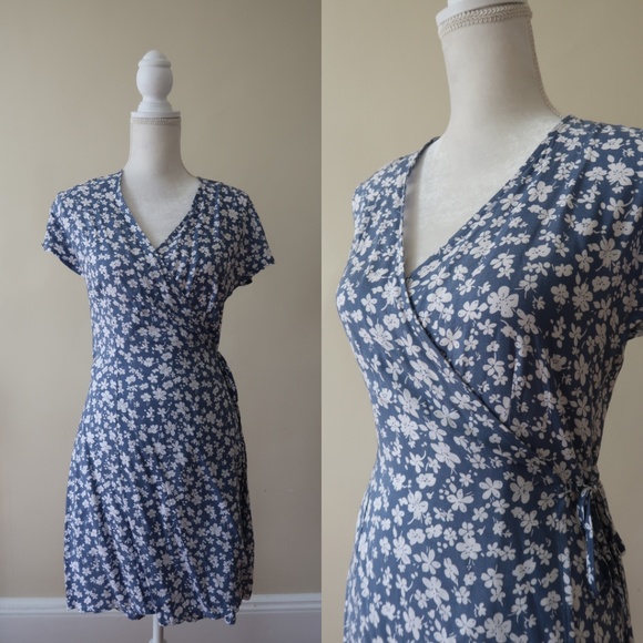 patterned wrap dress h&m